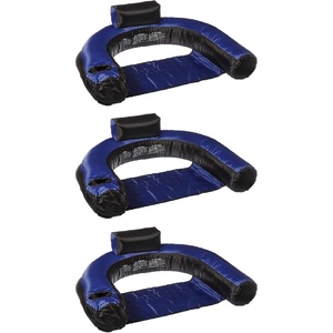 image:imageSwimline Inflatable Nylon Covered Swimming Pool USeat Chair Float 3 Pack