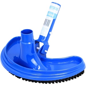 image:imageSWIMLINE HYDROTOOLS Manual Pool Vacuum Head Attachment For Inground amp Above Ground Pools  Swimming Pool Vac Head Half Moon W Bristles Hose 114112 EZ Clip Handle Clean Debris Corners Blue