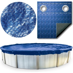 image:imageSWIMLINE HYDROTOOLS Super Guard Winter Pool Cover for Above Ground Swimming Pools  for 24 FT Round Pools  27 FT Cover Size  BlueBlack  Winch amp Cable Included  PCO827  Blocks Sunlight Keeps Out Leaves Snow amp Debris For An Easy Spring Opening Cable amp Winch Included Prepares Pool For Winter