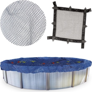 image:imageSWIMLINE HYDROTOOLS Leaf Net Heavy Duty Winter Leaf Net Pool Cover for Above Ground Swimming Pools  for 28 FT Round Pools  31 FT Netting Size  Black  Winch amp Cable Included  CO928  Catches Leaves For Easy Liftoff Removal Mesh Lets Rain Drain Cable amp Winch Included Helps With Seasonal Pool Winterizing