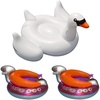 image:imageSwimline Giant Swan Inflatable Pool Raft amp UFO Pool Float w Squirt Gun 2 Pack
