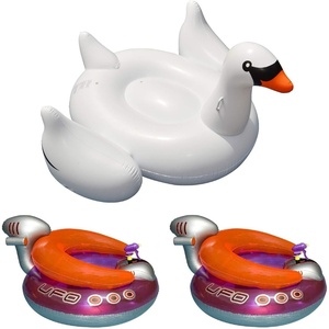 image:imageSwimline Giant Swan Inflatable Pool Raft amp UFO Pool Float w Squirt Gun 2 Pack