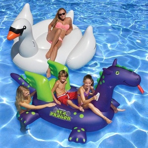 image:imageSwimline Animal Kingdom Extra Large Swimming Pool Floats Combo Value Pack Swan and Seadragon