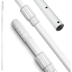 image:imageSwimline HYDROTOOLS 8356M 3Piece Telescopic Pole 5 To 15 Feet Adjustable Telepole For Swimming Pool Cleaning Skimmer Nets Vacuum Heads amp Brushes StepUp Anodized Aluminum W Strong Grip amp LockPremium Thick 6 to 12 FT