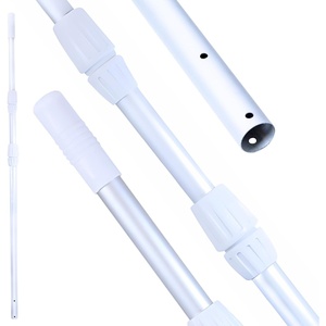 image:imageSwimline HYDROTOOLS 8356M 3Piece Telescopic Pole 5 To 15 Feet Adjustable Telepole For Swimming Pool Cleaning Skimmer Nets Vacuum Heads amp Brushes StepUp Anodized Aluminum W Strong Grip amp LockClassic 4 to 12 FT