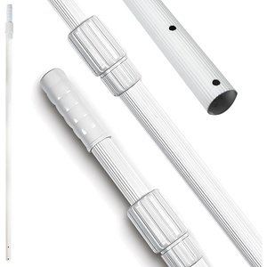 image:imageSwimline HYDROTOOLS 8356M 3Piece Telescopic Pole 5 To 15 Feet Adjustable Telepole For Swimming Pool Cleaning Skimmer Nets Vacuum Heads amp Brushes StepUp Anodized Aluminum W Strong Grip amp LockPremium Thick 8 to 16 FT